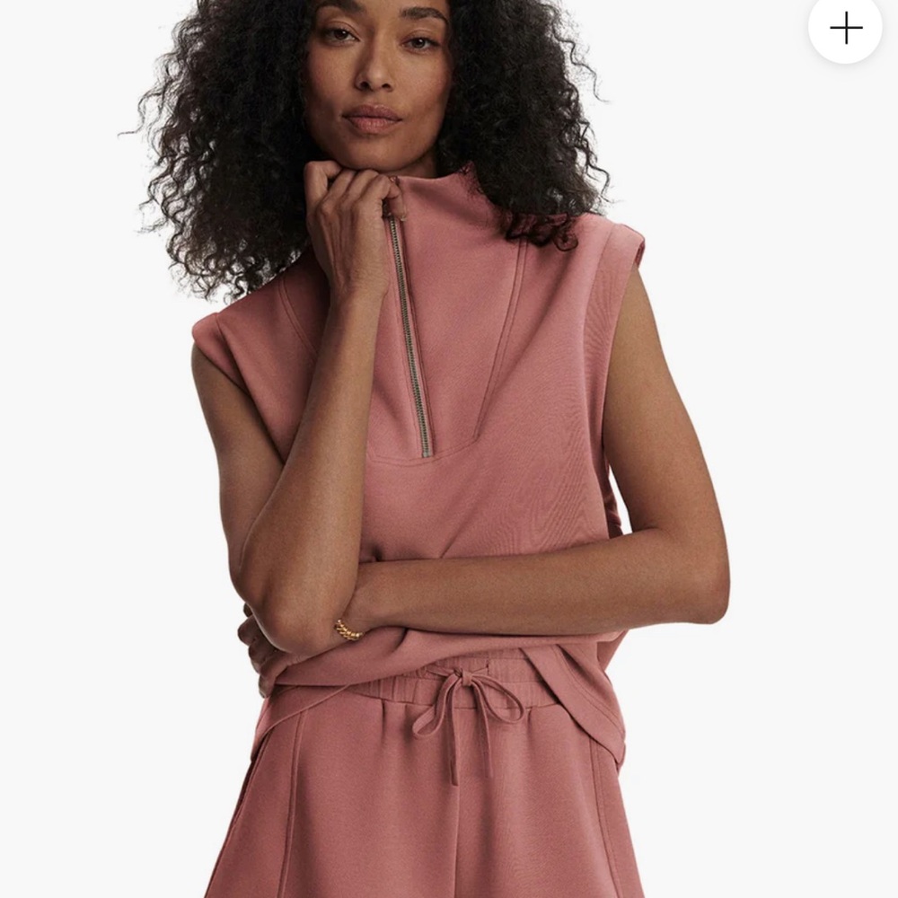 Varley Rose Sleeveless Half-Zip Sweatshirt